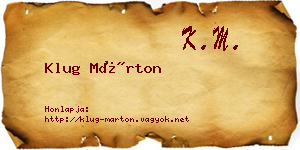 Klug Márton névjegykártya